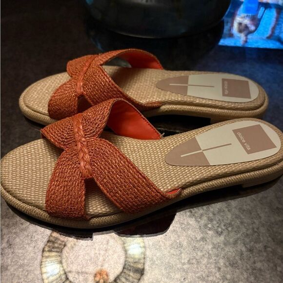 Dolce Vita Atomic Raffia Slide Sandals NEW - Picture 4 of 7